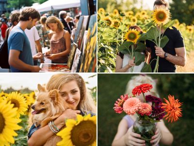 Brighten your weekend at the Tennessee Sunflower Festival featuring shopping, live entertainment, photo ops, you-pick sunflowers and zinnias, and tons of fun. Located in middle Tennessee near Nashville. Tennessee Sunflower Festival
